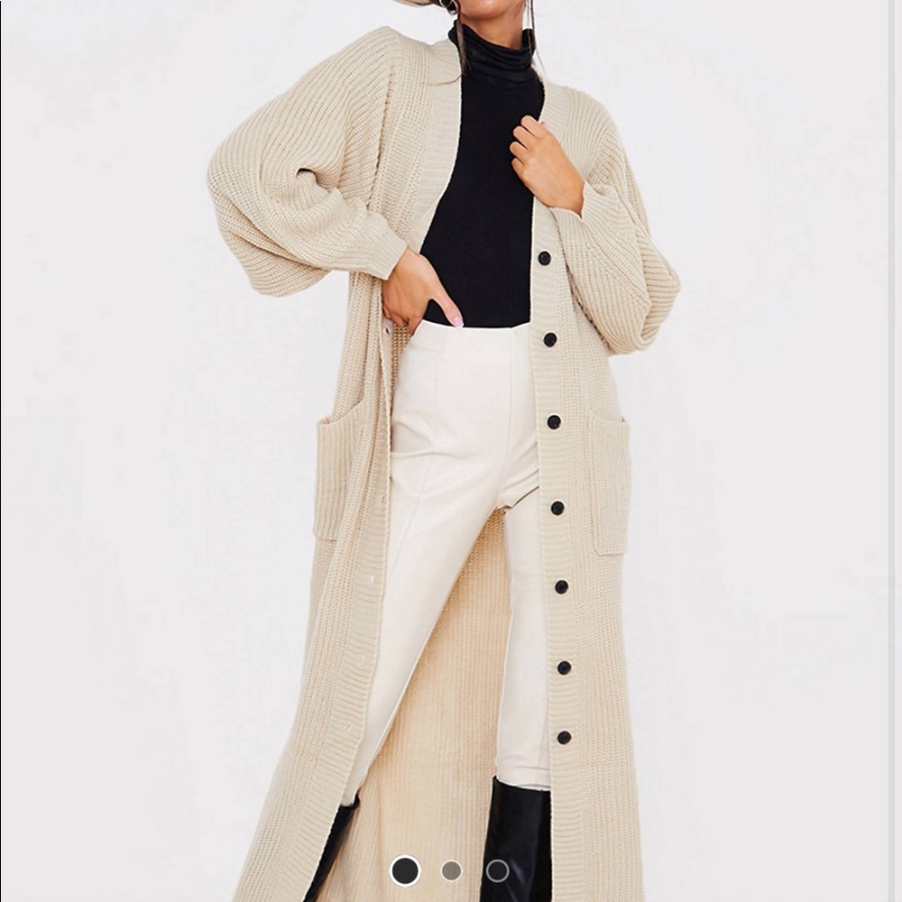 Maxi length knit cardigan